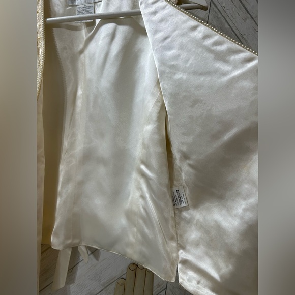 Vintage Liz Claiborne silk cream ivory beaded embellished vest - Picture 7 of 9